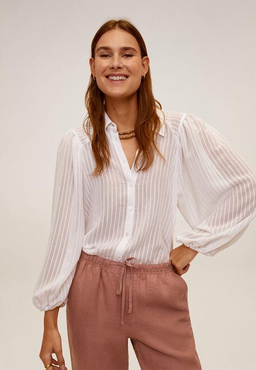 MANGO - Trousers linen - pink
