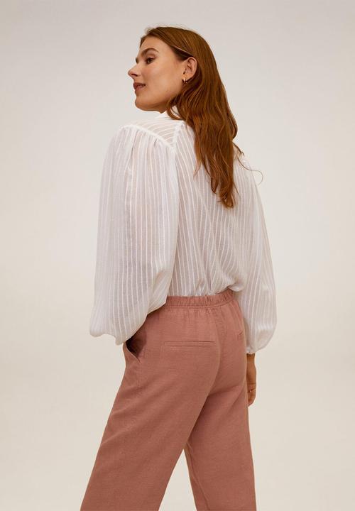 MANGO - Trousers linen - pink