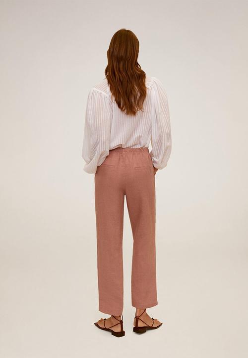 MANGO - Trousers linen - pink