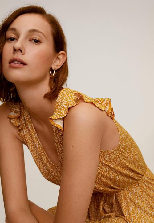 MANGO - Dress gala - mustard