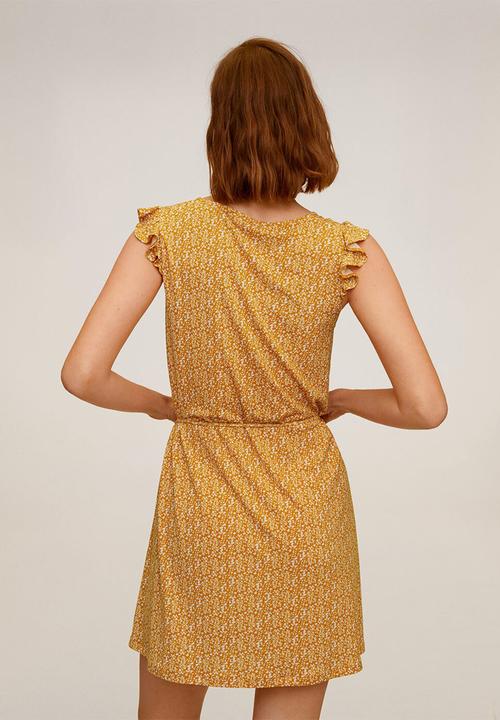 MANGO - Dress gala - mustard