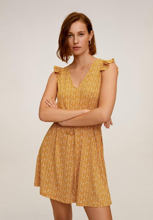 MANGO - Dress gala - mustard