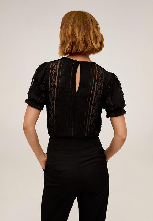 MANGO - T-shirt bima - black