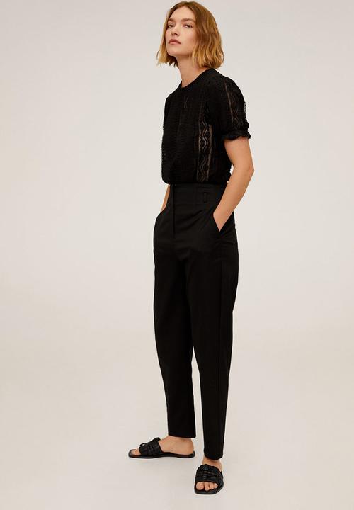 MANGO - T-shirt bima - black