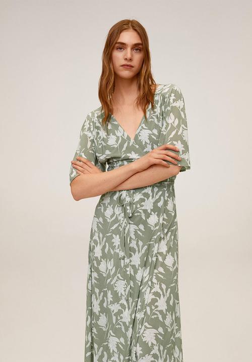 MANGO - Dotty dress - green