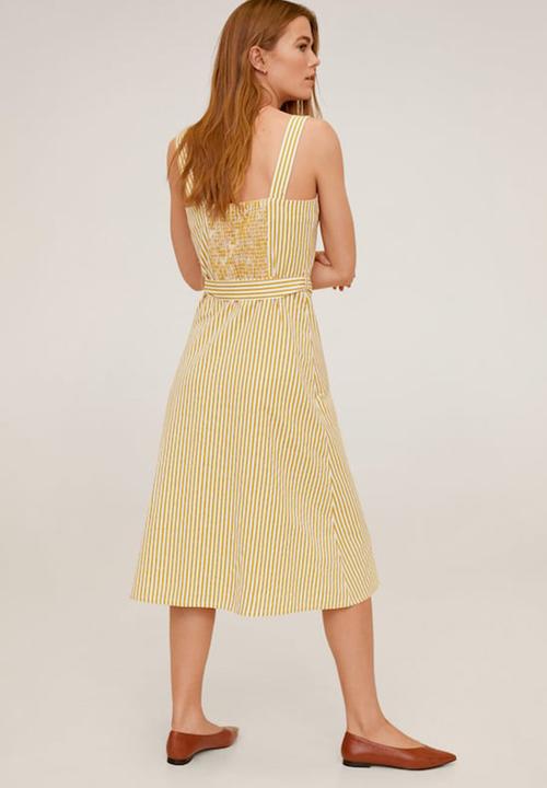 MANGO - Anafir dress - yellow & white