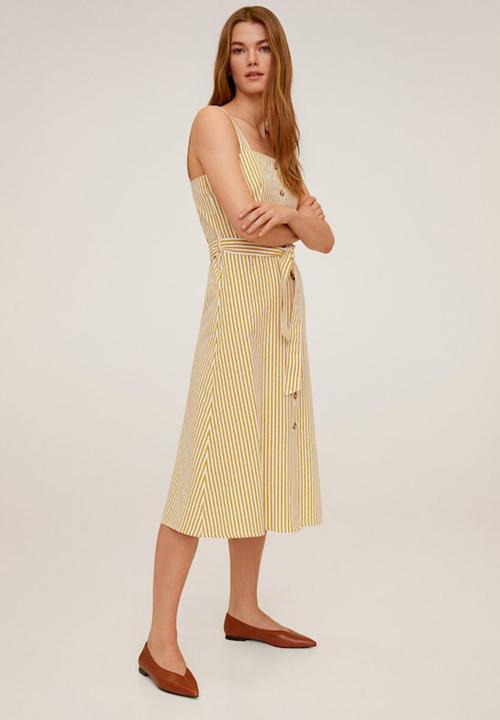 MANGO - Anafir dress - yellow & white