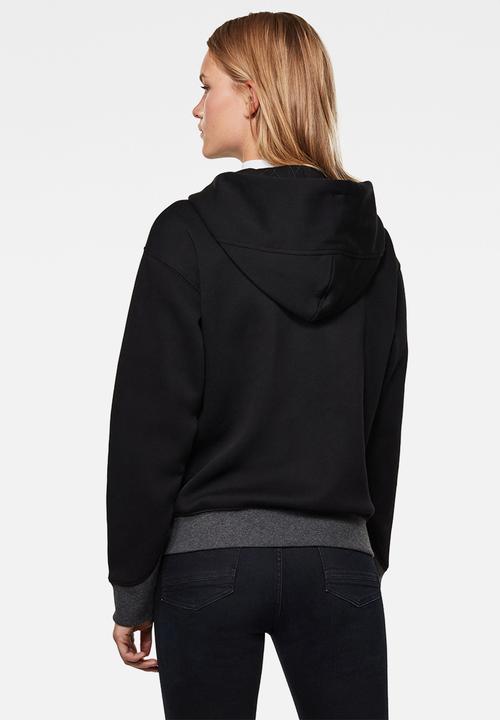 G-STAR - Premium core hoodie zip thru sweat long sleeve - black