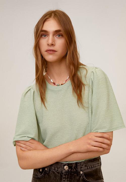 MANGO - T-shirt canilla - green