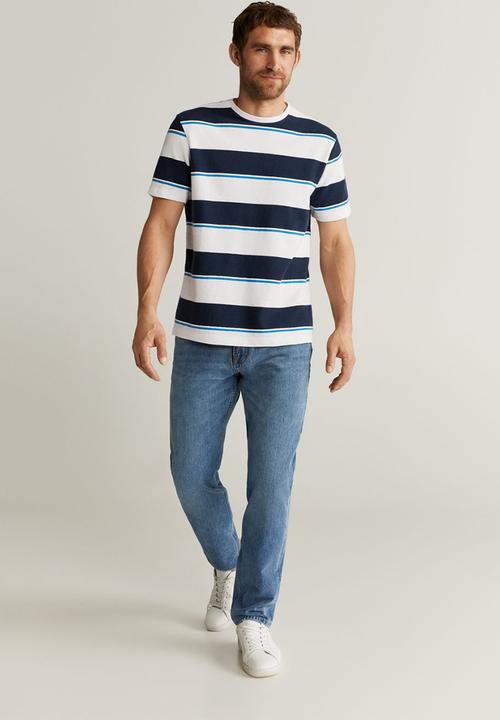 MANGO - Circe T-shirt - white & navy