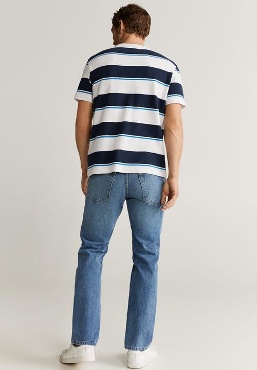 MANGO - Circe T-shirt - white & navy