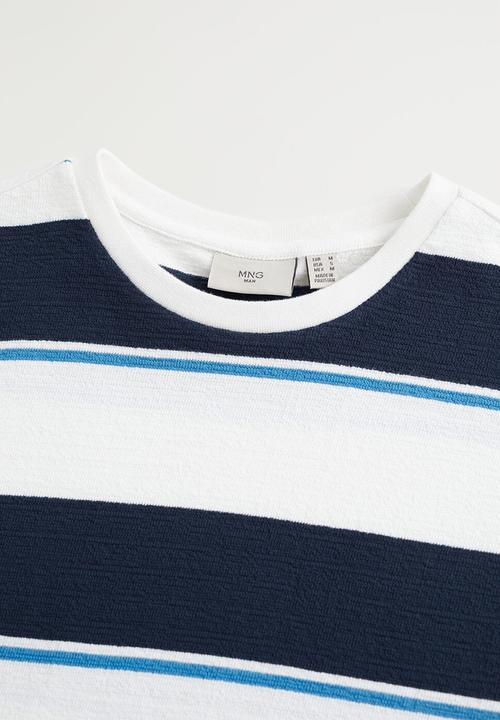 MANGO - Circe T-shirt - white & navy