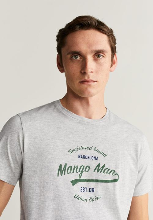 MANGO - Logohe T-shirt - grey