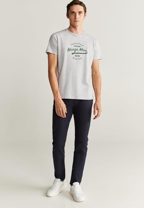 MANGO - Logohe T-shirt - grey