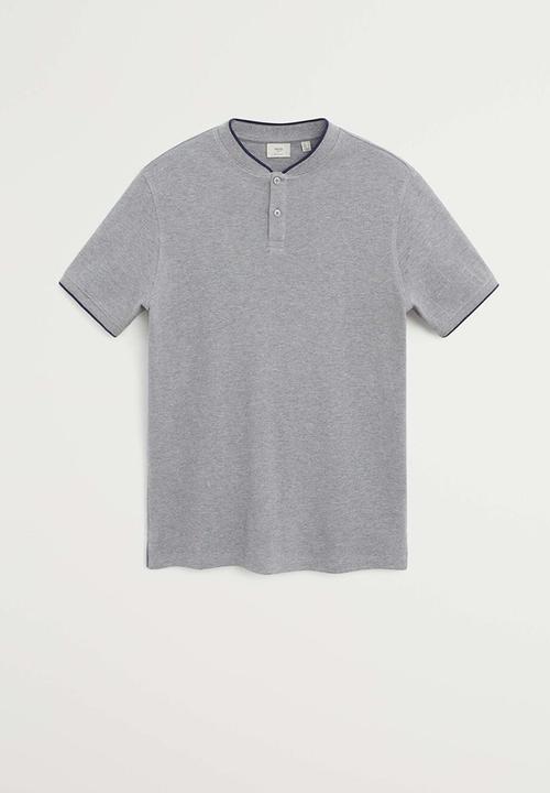 MANGO - Clover polo shirt - grey