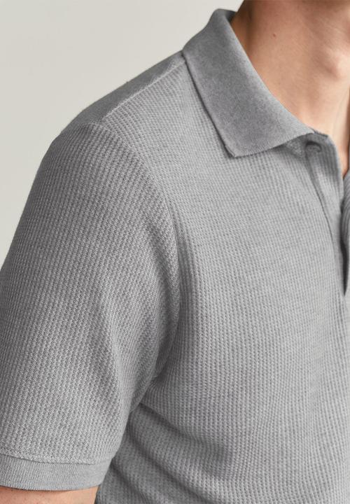 MANGO - Gofre polo shirt - grey