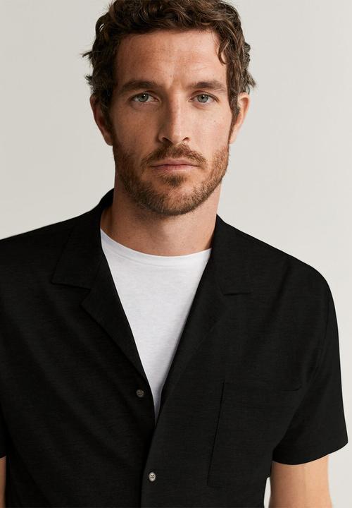 MANGO - Bonheur shirt - black
