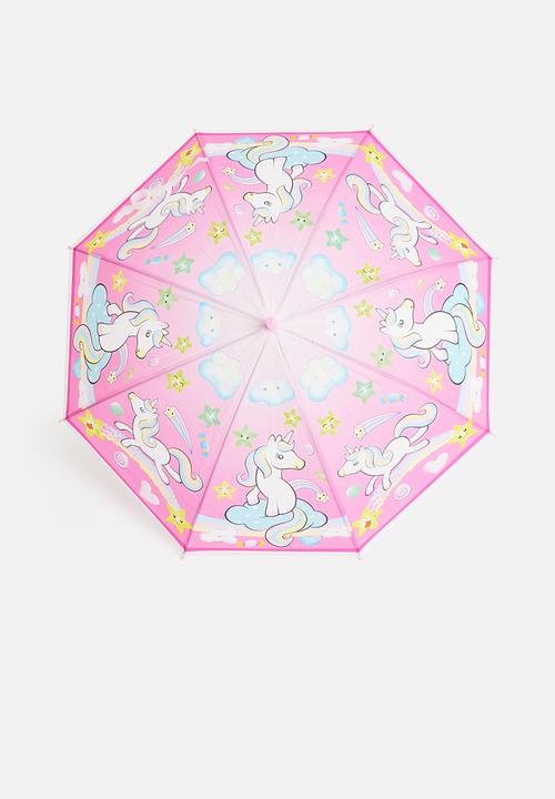 Cool Kids - Kids unicorn 8-panel umbrella & whistle - pink