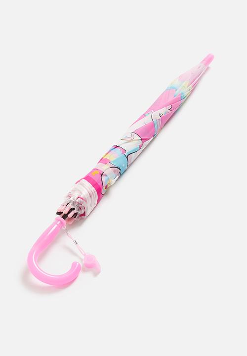 Cool Kids - Kids unicorn 8-panel umbrella & whistle - pink