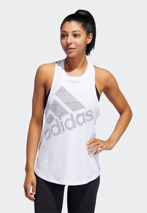 white adidas tank top