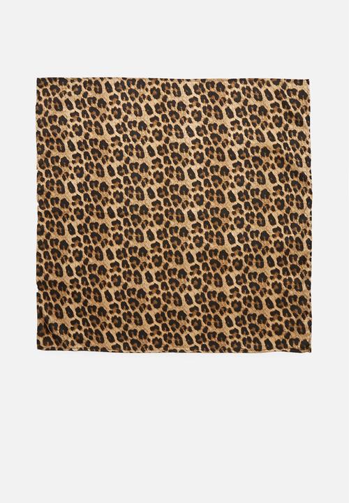 Superbalist - Leopard print neckerchief - black & brown