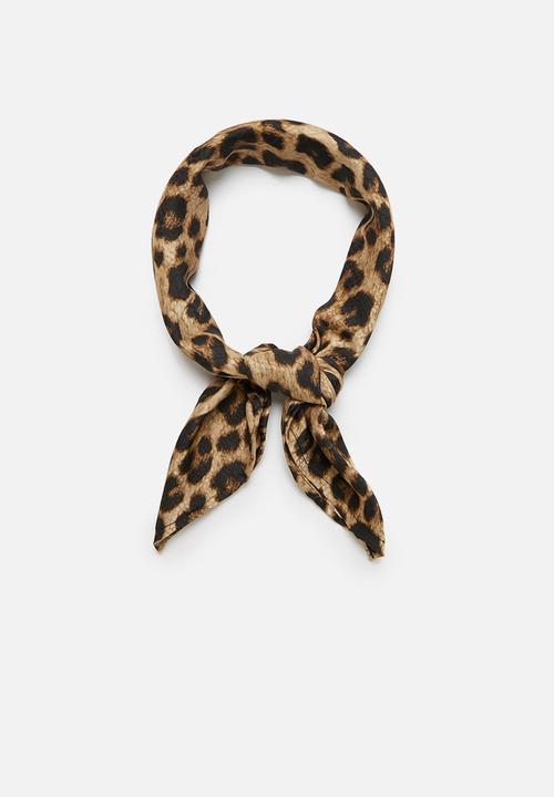 Superbalist - Leopard print neckerchief - black & brown