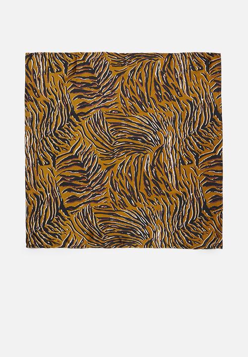 Superbalist - Animal print neckerchief - black & tan