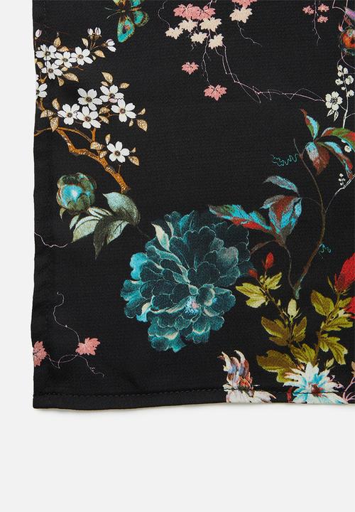 Superbalist - Square floral print neckerchief - black