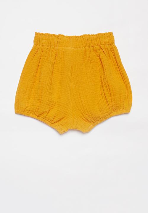 Pop Candy - Girls elastic waist shorts - yellow