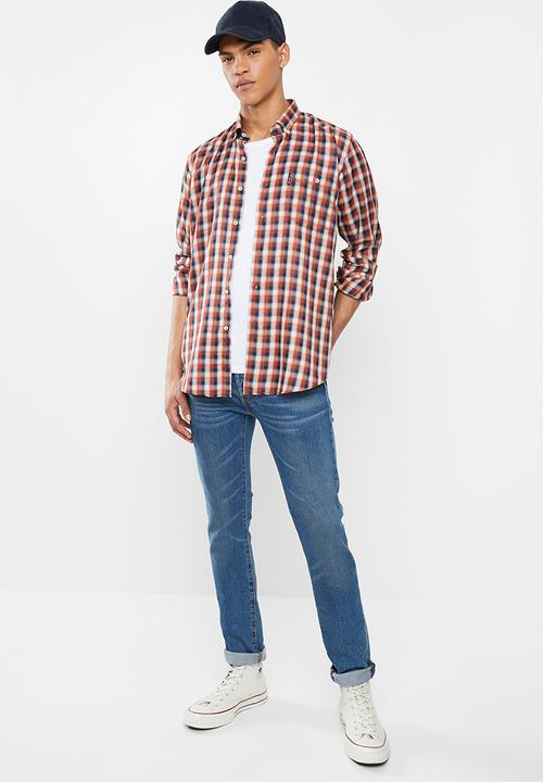 Ben Sherman - Check long sleeve shirt - orange