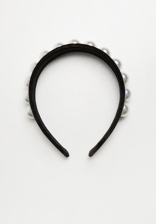 Superbalist - Faux pearl headband - black
