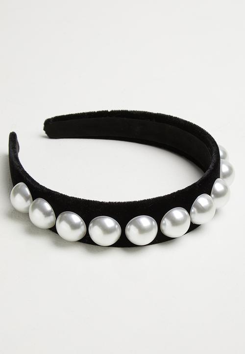 Superbalist - Faux pearl headband - black