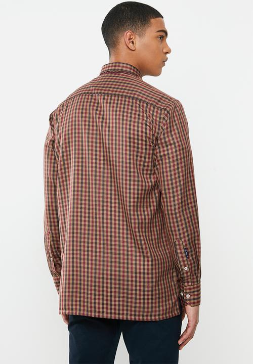 Ben Sherman - Check long sleeve shirt - red & brown 
