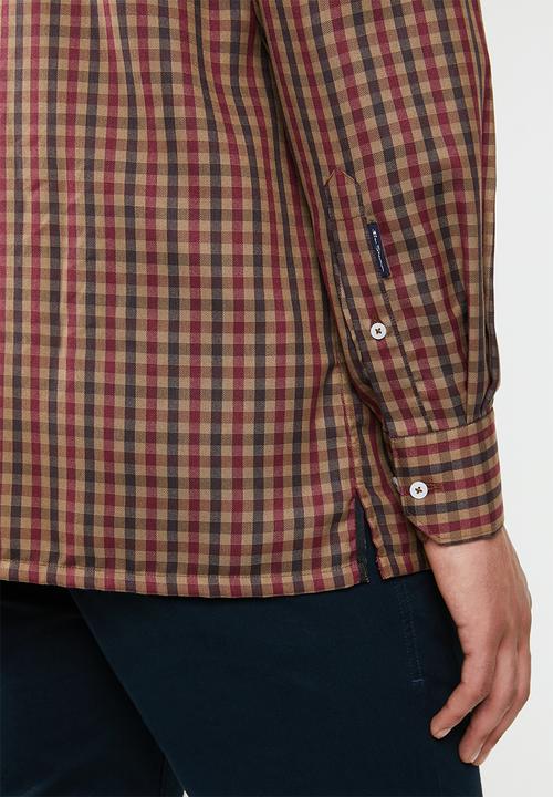 Ben Sherman - Check long sleeve shirt - red & brown 