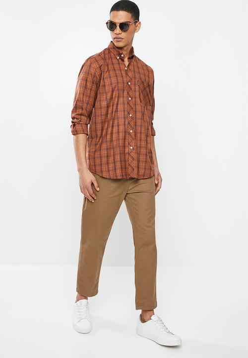 Ben Sherman - Check ls shirt - orange