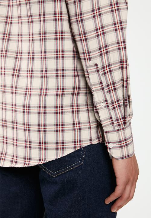 Ben Sherman - Check long sleeve shirt - off white