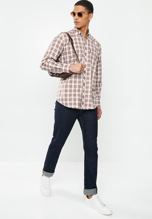 Ben Sherman - Check long sleeve shirt - off white