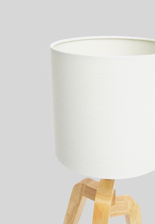 Sixth Floor - Wooden tri-table lamp - white & natural