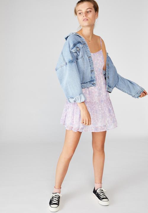 Cotton On - Woven jordy ruffle mini dress - lilac