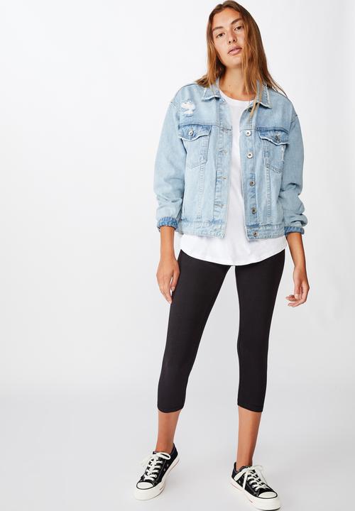 Cotton On - 3/4 high waisted dylan legging - black