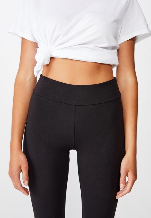 Cotton On - 3/4 high waisted dylan legging - black
