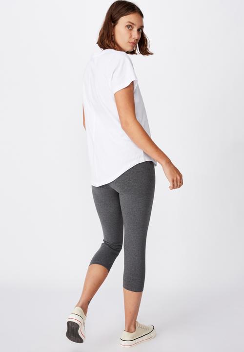 Cotton On - 3/4 high waisted dylan legging - charcoal marle