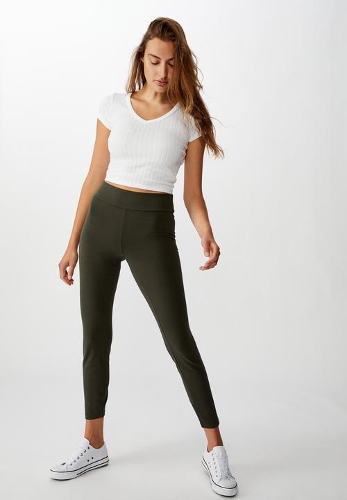 Cotton On - High waisted dylan legging - green