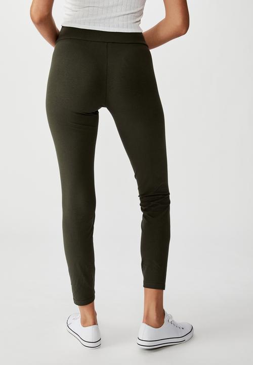 Cotton On - High waisted dylan legging - green