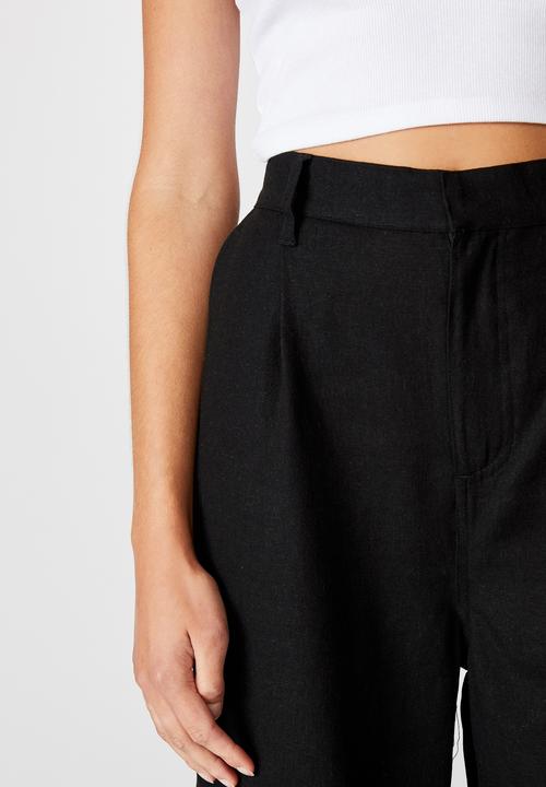 Cotton On - Pleat front drapey pant - black