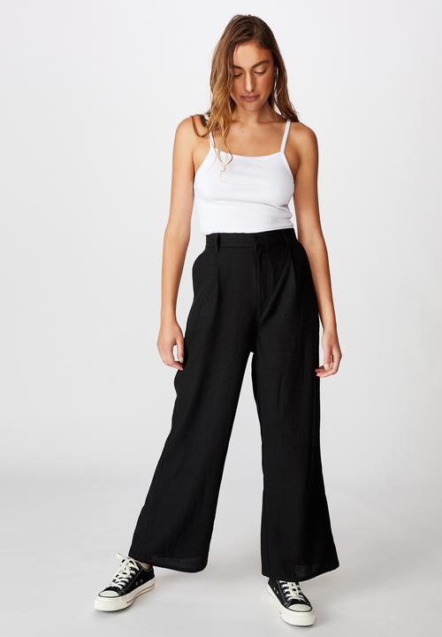 Cotton On - Pleat front drapey pant - black