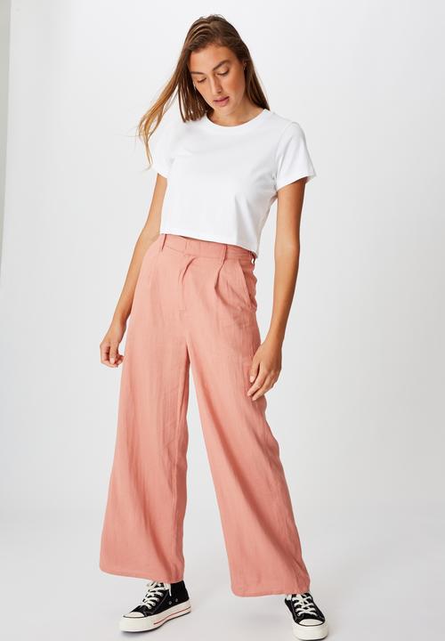 Cotton On - Pleat front drapey pant - old rose