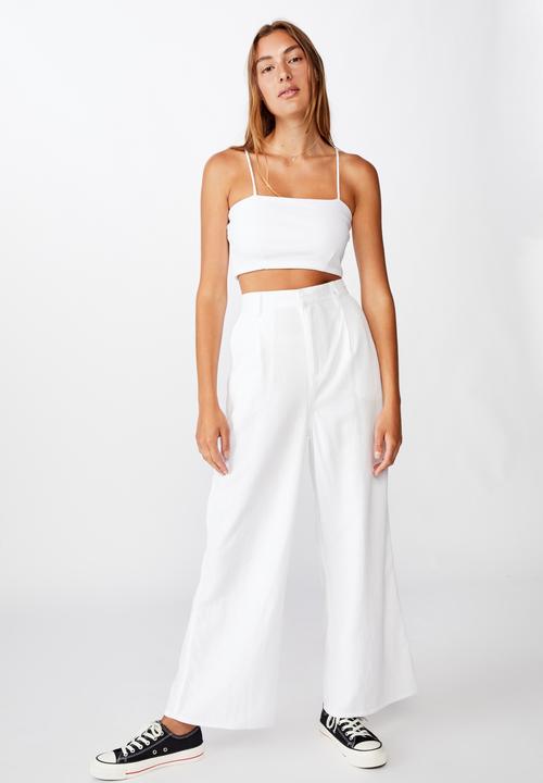 Cotton On - Pleat front drapey pant - white