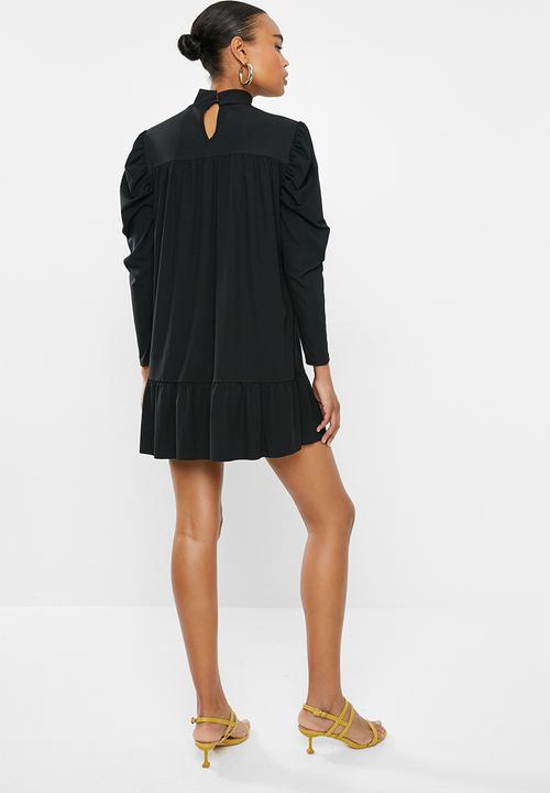 Missguided - High neck smock dress - black
