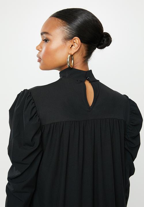 Missguided - High neck smock dress - black